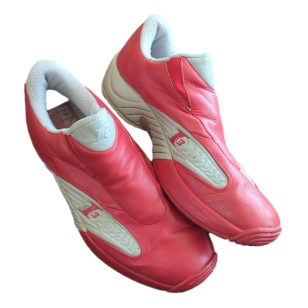 Rare HTF Vintage Reebok Answer IV Red Grey Slip On I3 2010 Shoes Mens Size 13